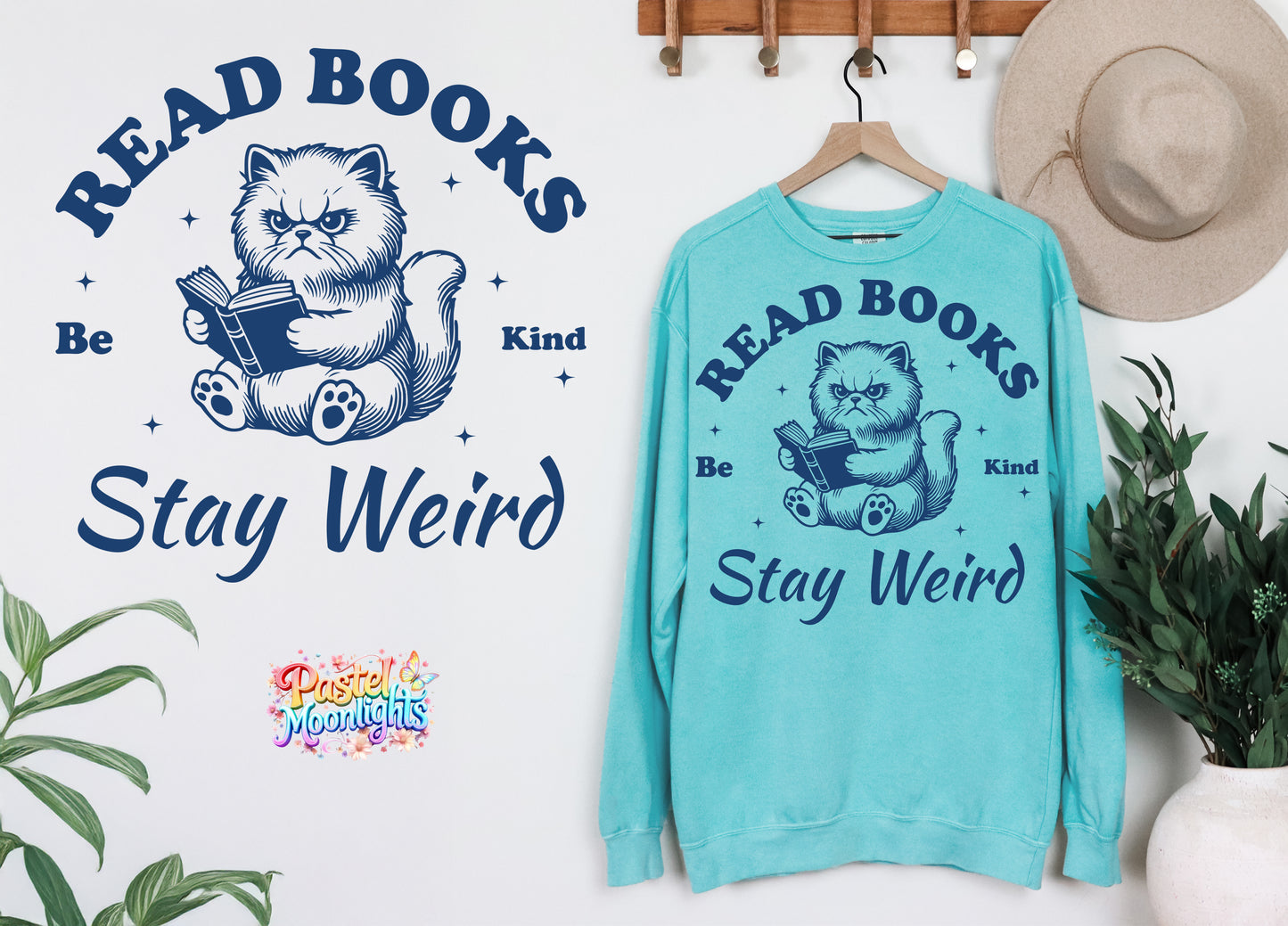 Read books be kind stay weird DTF Print Ready to Press