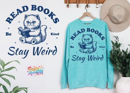 Read books be kind stay weird DTF Print Ready to Press