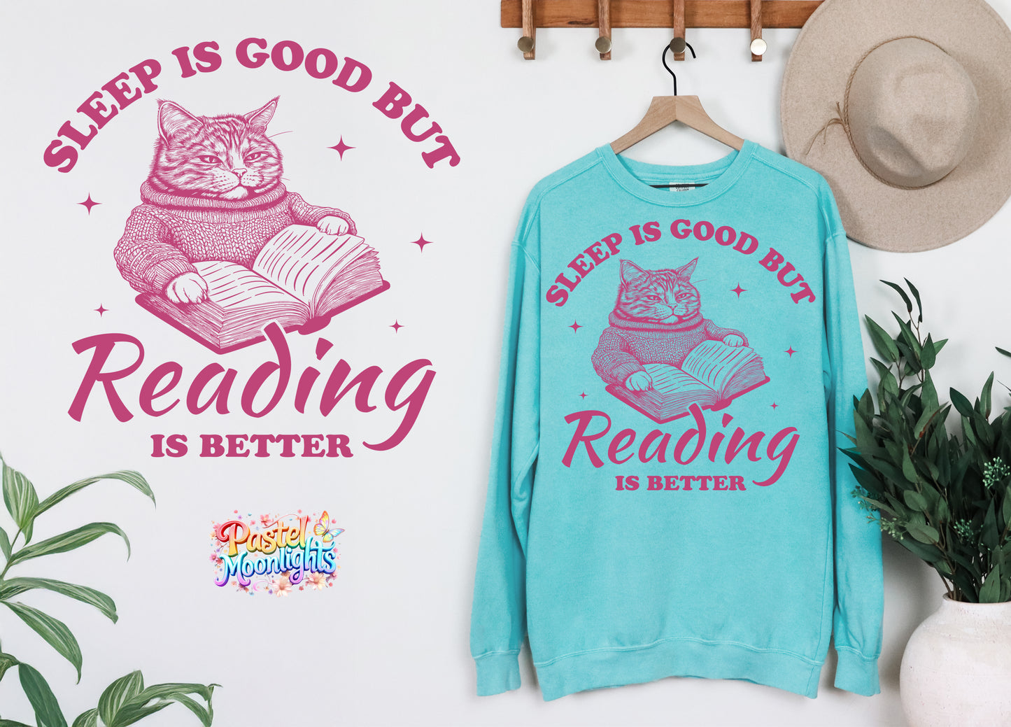 Sleep is good but reading is better DTF Print Ready to Press